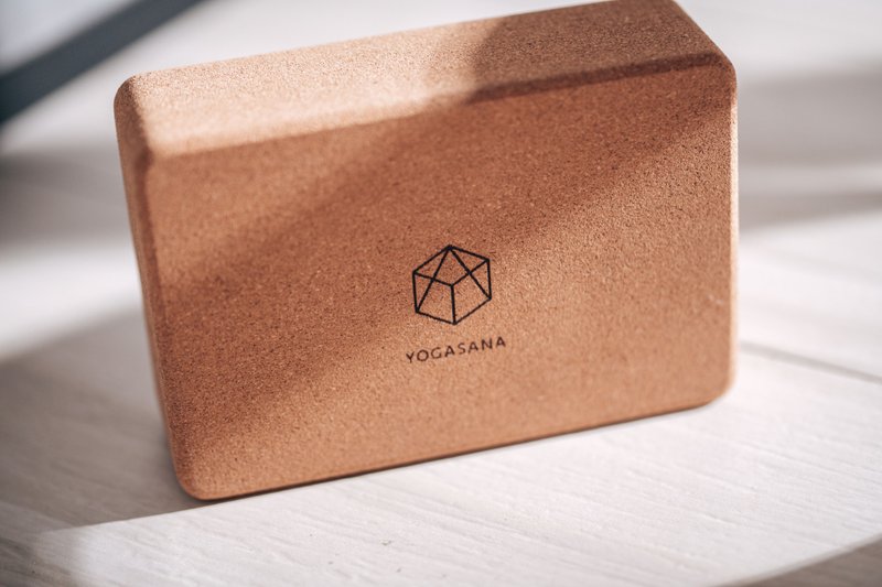 YOGASANA Classic Eco Cork Block 85D - Wood Brown - Fitness Equipment - Cork & Pine Wood Brown