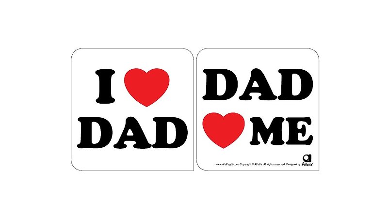 Love 2 love car non-slip Silicone sticker (I LOVE DAD) - Other - Silicone White