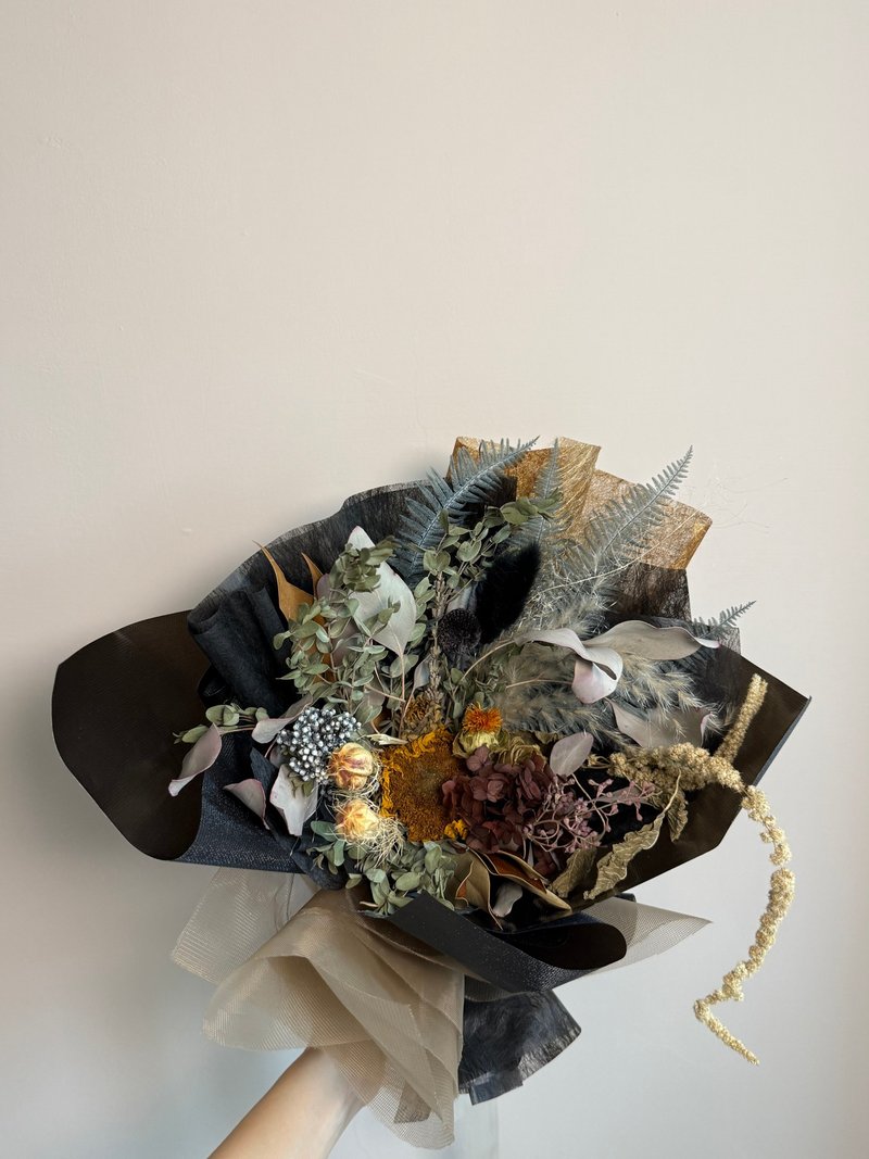 黑色系永生花、乾燥花、客製花禮 - 乾燥花/永生花 - 植物．花 黑色