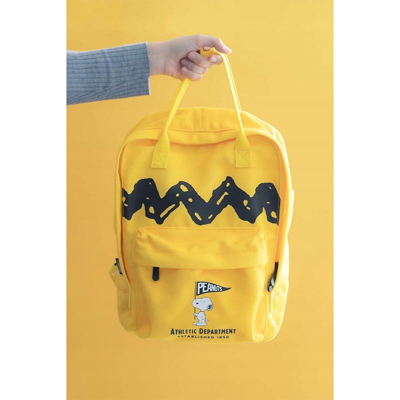 【Snoopy】Travel Backpack / Yellow - Backpacks - Polyester Multicolor