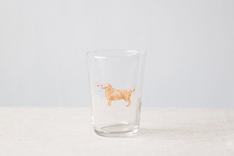 【+t企劃】貓狗杯-黃金獵犬 漢斯 - 玻璃杯 - 玻璃 透明