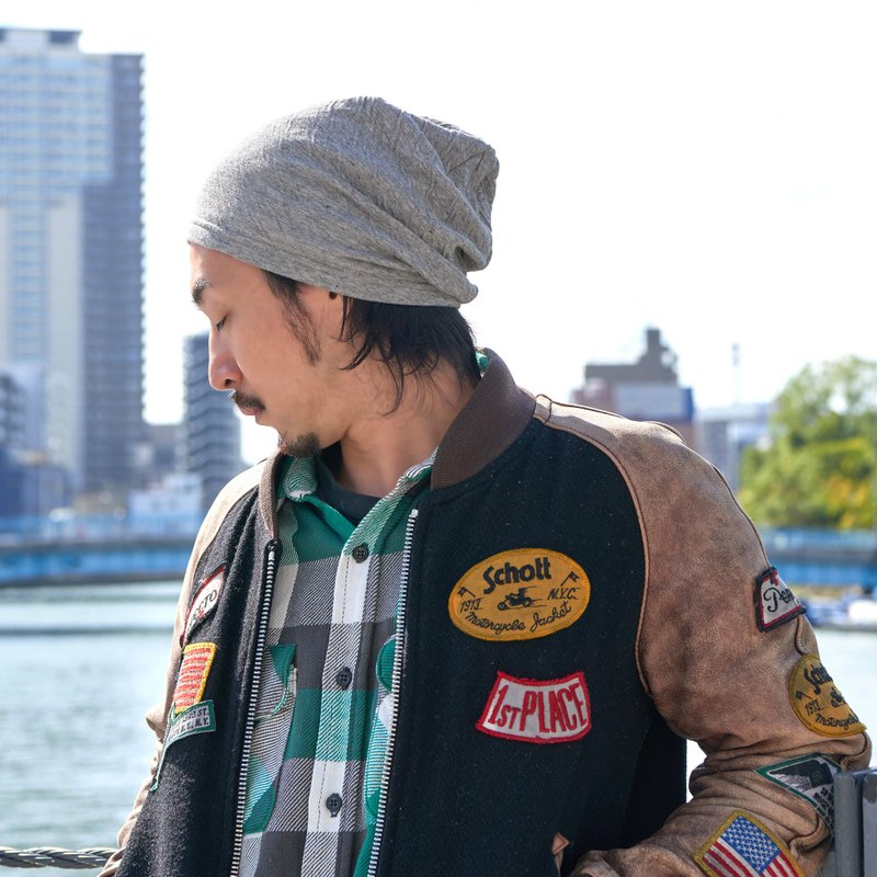 charmニット帽 薄手　MIX オーガニックコットン ワッチ 医療用帽子 ケア帽子 日本製 ギフト - 帽子 - 棉．麻 