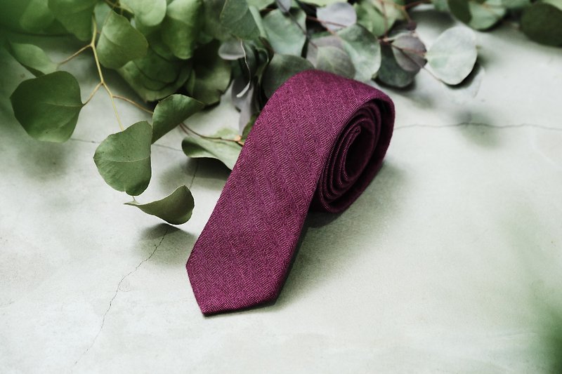 會讓人為之一亮的桃紫色領帶 - 領帶/領帶夾 - 聚酯纖維 紫色