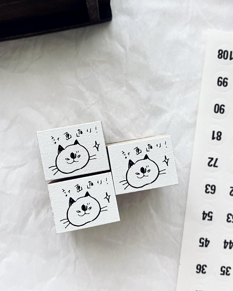 NEKO NEKO! / Little Black Faces Stamps - short handle - Stamps & Stamp Pads - Wood White