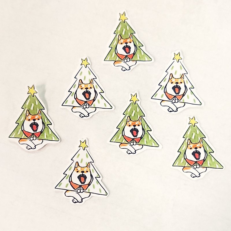 Wty Christmas Tree Achai Sticker - สติกเกอร์ - กระดาษ สีเขียว