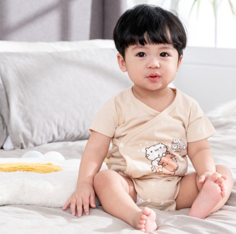 Taurus Majimeow microcosm Babysuit Gift Box - ชุดทั้งตัว - ผ้าฝ้าย/ผ้าลินิน สีกากี