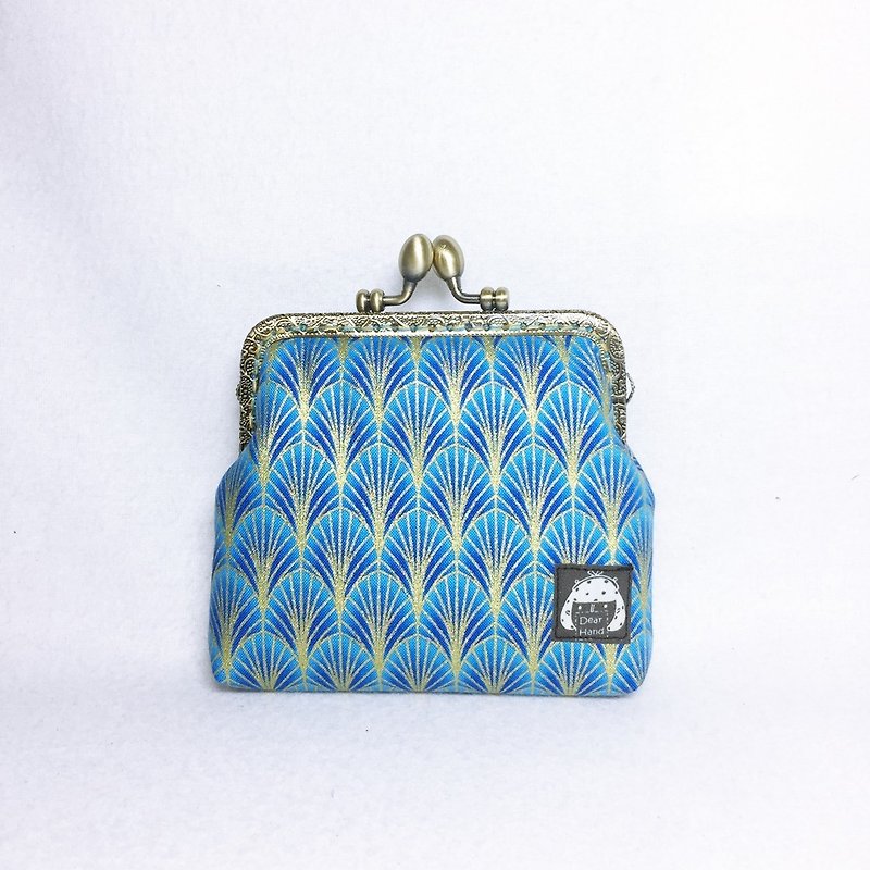 Mouth gold package + feather flake + - Coin Purses - Cotton & Hemp Blue