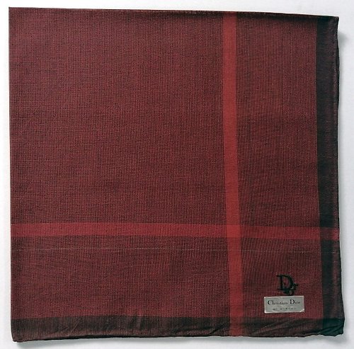orangesodapanda Christian Dior Vintage Handkerchief Pocket Square Red 19 x 18.5 inches