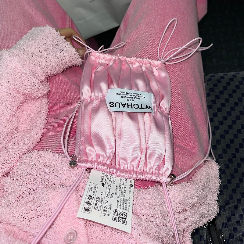 PPIPIバッグ (SAKURA) - ショルダーバッグ - シルク・絹 ピンク