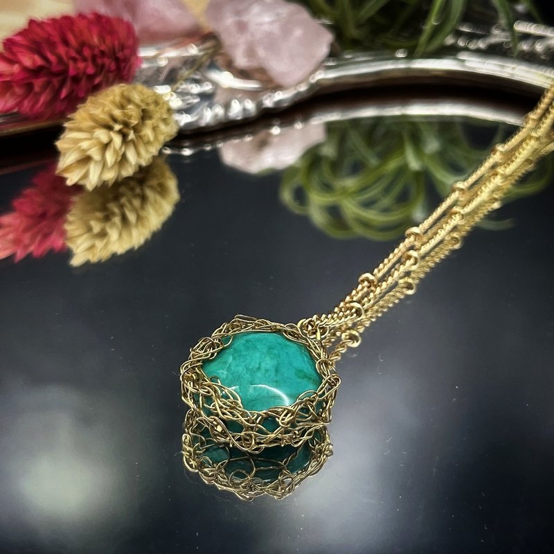 albedo Stone necklace turquoise - สร้อยคอ - เครื่องประดับพลอย 