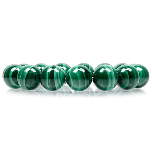 正佳珠寶 Gemsrich Jewelry 【正佳珠寶】孔雀石 翠艷墨綠 13.8-14.2mm 孔雀石手珠