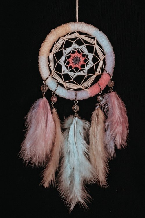 Mr.SkullyPop 純手工捕夢網 Handmade Dreamcatcher-【毛絨-粉彩】