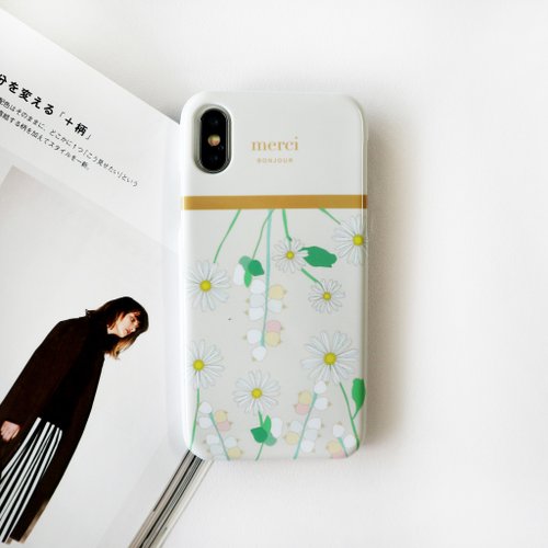 Waiyuan small chrysanthemum beige mobile phone case