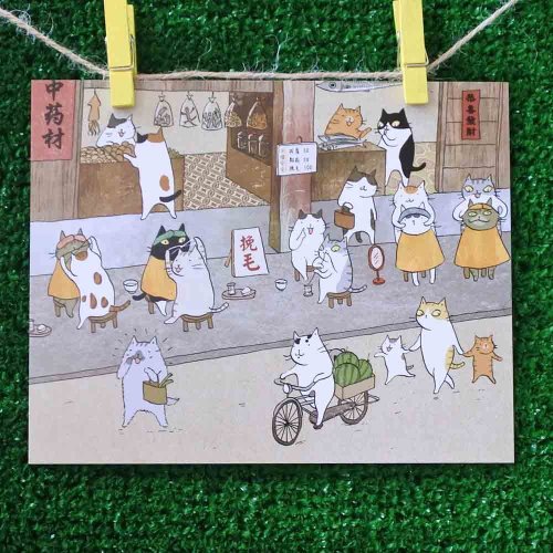 3貓小舖 3貓小舖貓咪插畫明信片(畫家:貓小姐) – 挽毛師