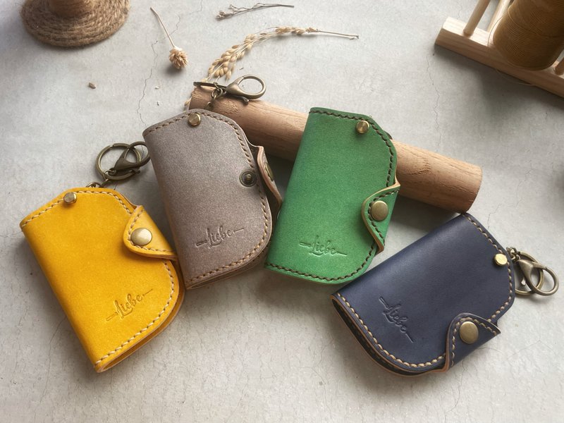 Handmade leather key case vegetable tanned leather key case genuine leather key lock bag key case - ที่ห้อยกุญแจ - หนังแท้ 