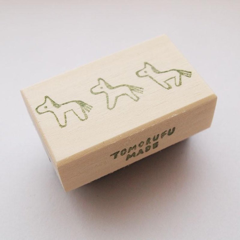 stamp  made of eraser HORSES - Stamps & Stamp Pads - Wood 