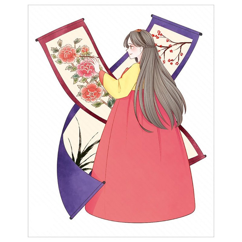 oriental artist - girl sticker (ddatchi) person sticker - 貼紙 - 紙 多色