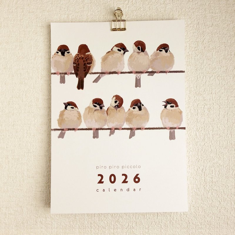 2026年 カレンダー　野鳥とめぐる季節 - 日曆/月曆/年曆 - 紙 