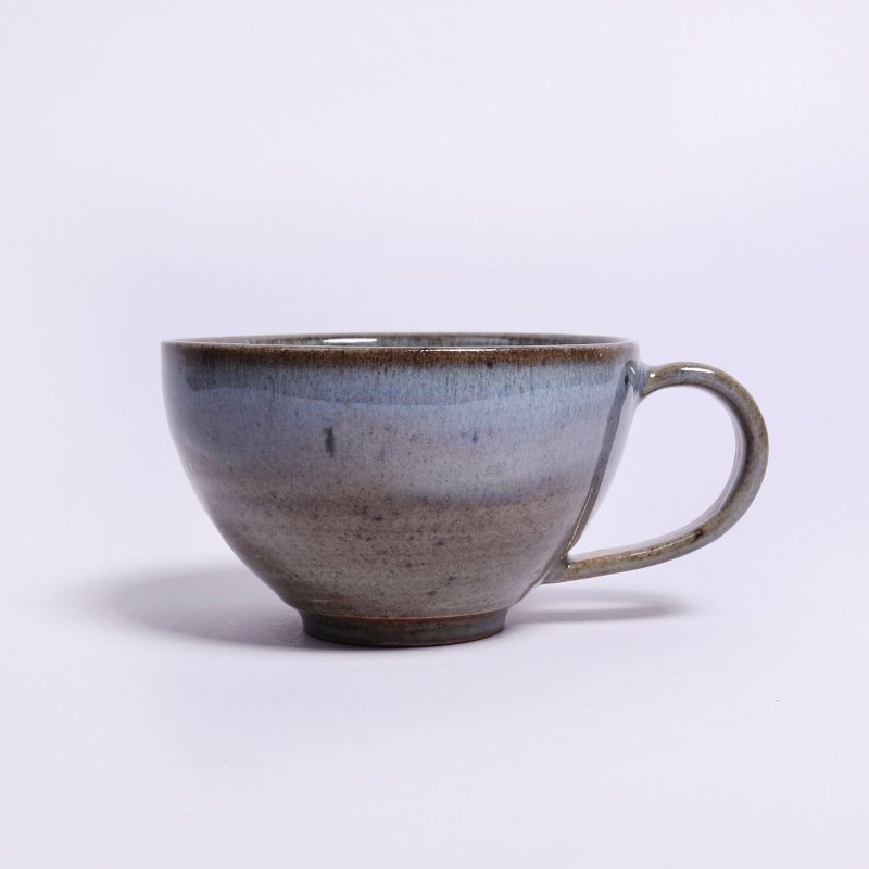 明芽窯 l 柴燒萩藍鐵斑咖啡杯 - 咖啡杯/馬克杯 - 陶 藍色