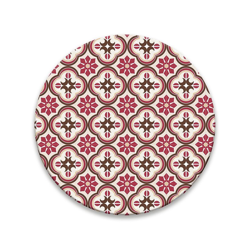 Old House Yan – Begonia Embossed Glass Water Coaster – Red - Coasters - Pottery Red