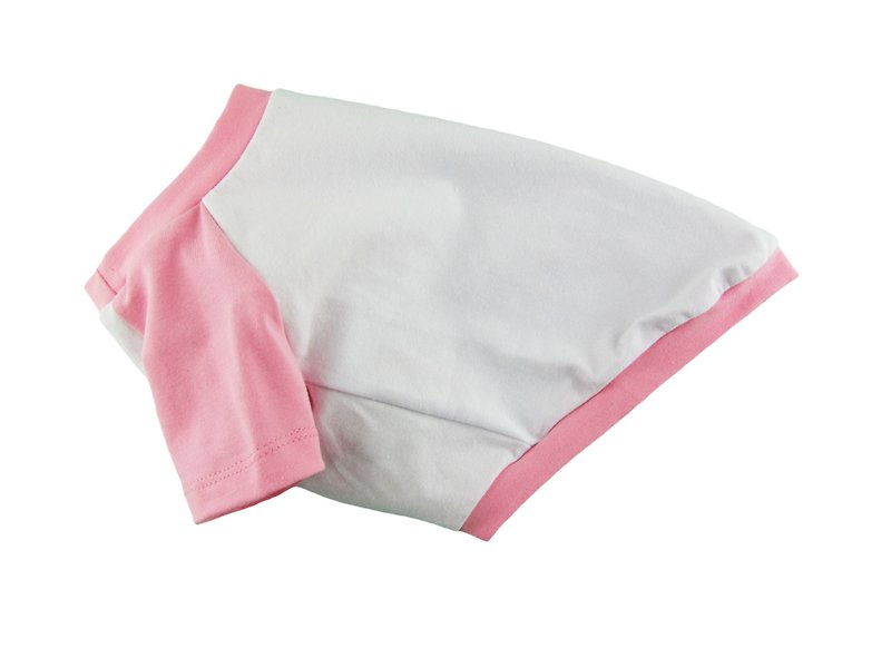 キャンディピンクのコントラストのあるRaglanSleevesコットン/ポリウレタンジャージードッグTシャツ、ドッグアパレル - 洋服・帽子 - コットン・麻 ピンク