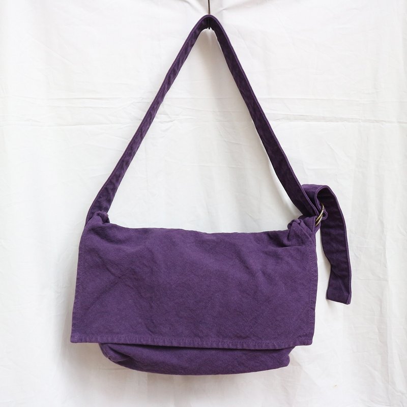 NEW 2-WAY Messenger Bag S [2024 Fall/Winter Limited Edition Color: Pansy] (VC-6S) - กระเป๋าแมสเซนเจอร์ - ผ้าฝ้าย/ผ้าลินิน สีม่วง