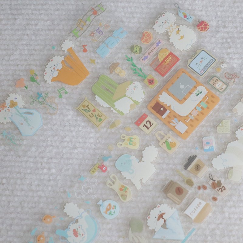 Original kitten digital letter theme tape kitten container pet handbook tape kitten deformation sticker roll - Washi Tape - Other Materials 