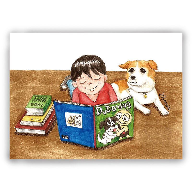 Hand-painted illustration universal card/postcard/card/illustration card--my dog friend - การ์ด/โปสการ์ด - กระดาษ 
