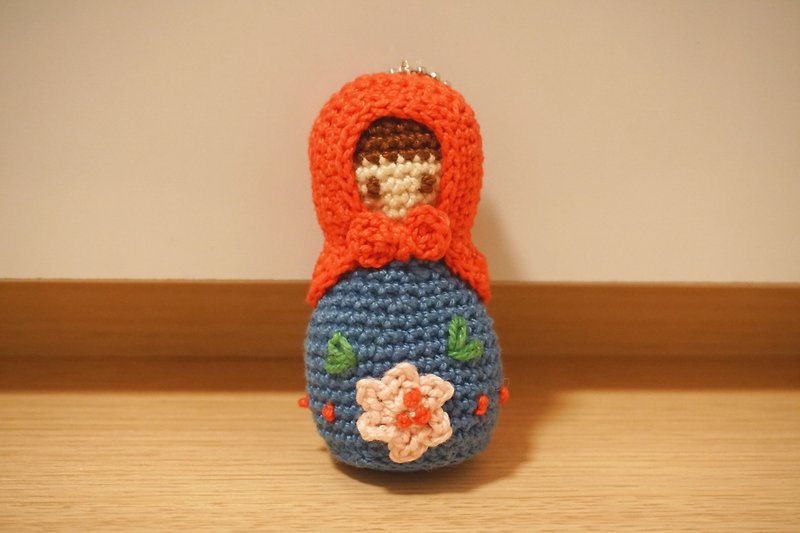 Thoughtful Gift – Russian doll charm - Keychains - Cotton & Hemp Red
