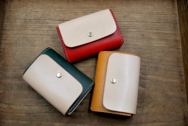 Half size wallet palm size that won't break bills - Wallets - Genuine Leather Multicolor
