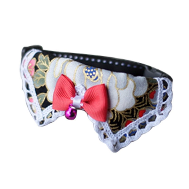 Cat collar collar piece Jin Yao Lace S~M - Collars & Leashes - Cotton & Hemp 