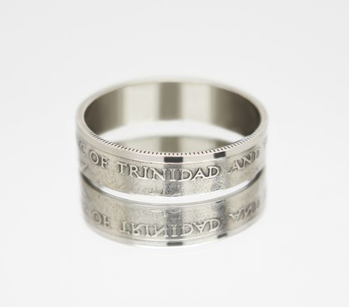 CoinsRingsUkraine Trinidad and Tobago Coin Ring 25 cents 1976-2018 coin rings for men coin rings