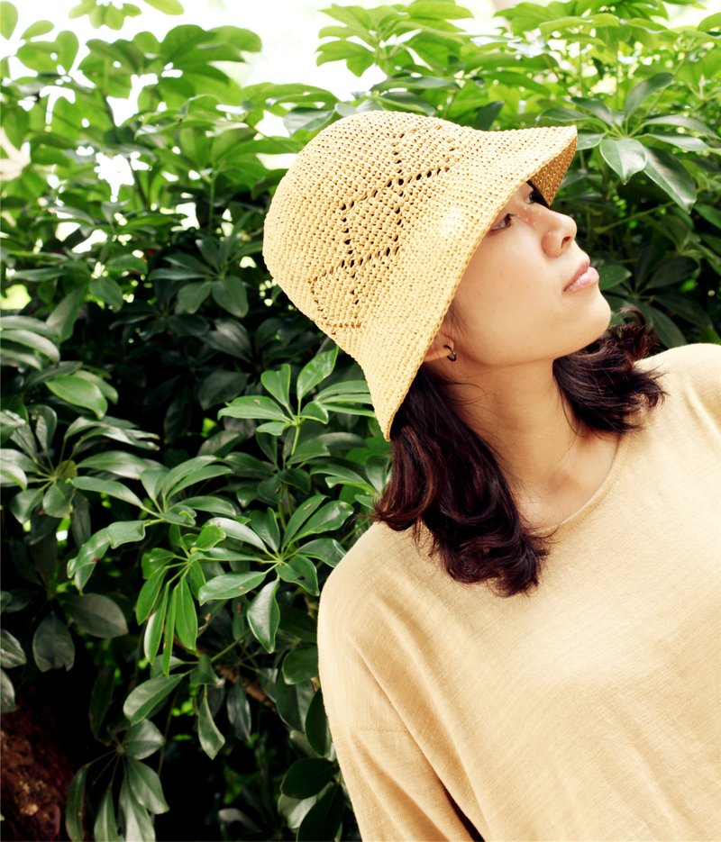 [] A good day for the summer Lingge hand woven rattan straw hat (pastel for adults) - Hats & Caps - Paper Multicolor