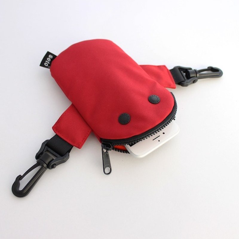 The creature iPhone case　small bag　Mame-sagari　red - スマホケース - ポリエステル レッド