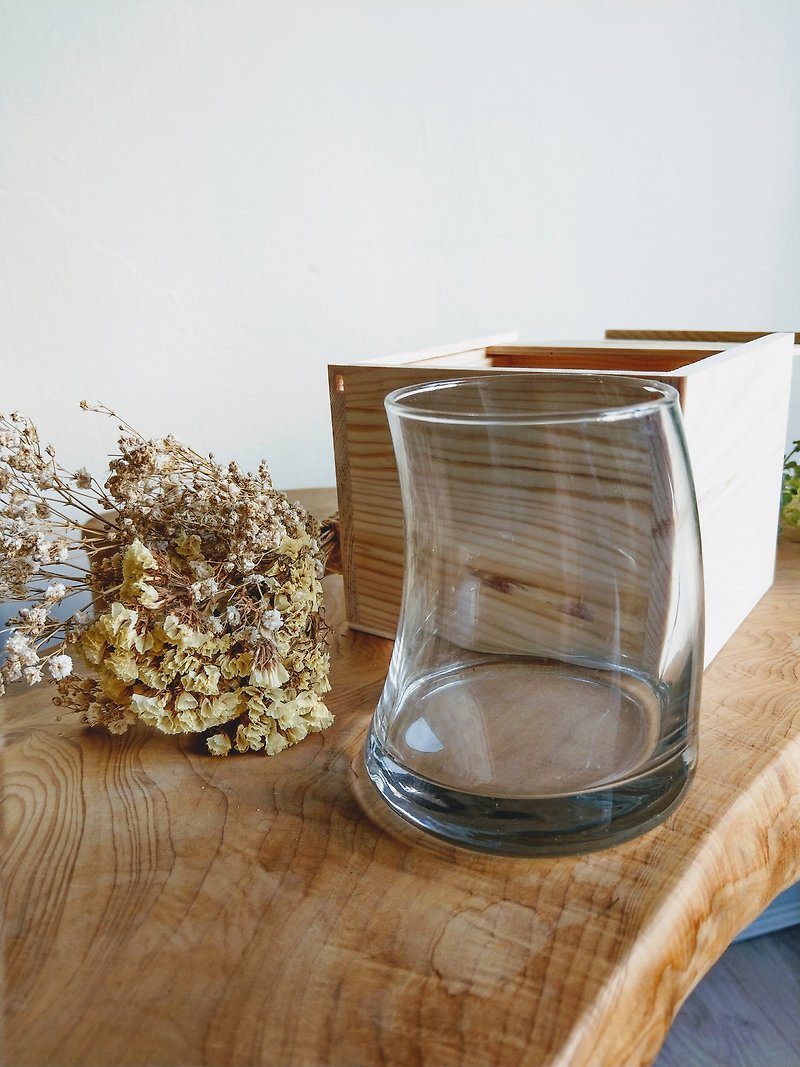 贈限量木盒 造型玻璃杯酒杯 水杯 (透明款)玻璃刻字客製化 - 其他 - 玻璃 透明
