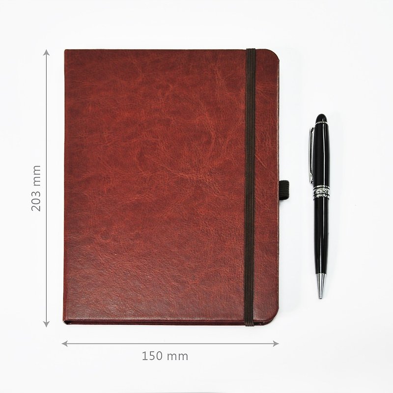 Leather Pocket Metal Pen Free Brand Name Customized Unique Gift Gift - Notebooks & Journals - Faux Leather Brown