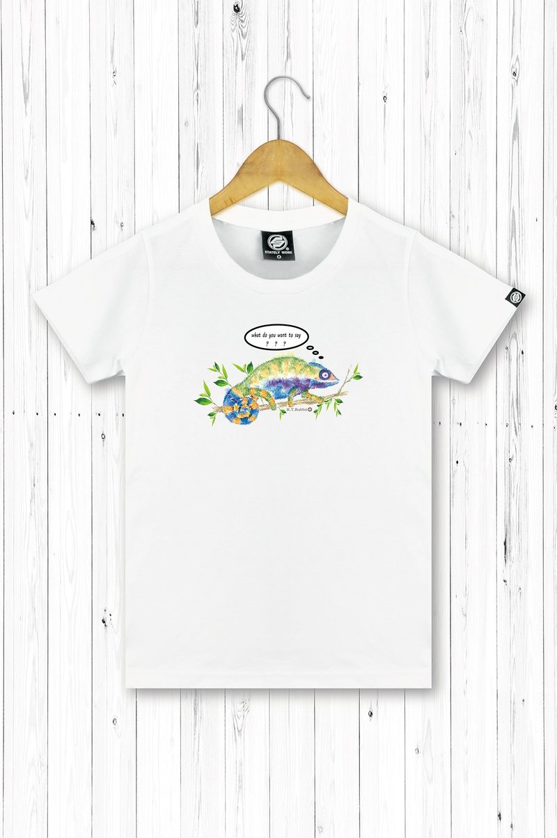 STATELYWORK 七彩變色龍 女短T恤 黑灰白三色 - 女上衣/長袖上衣 - 棉．麻 多色