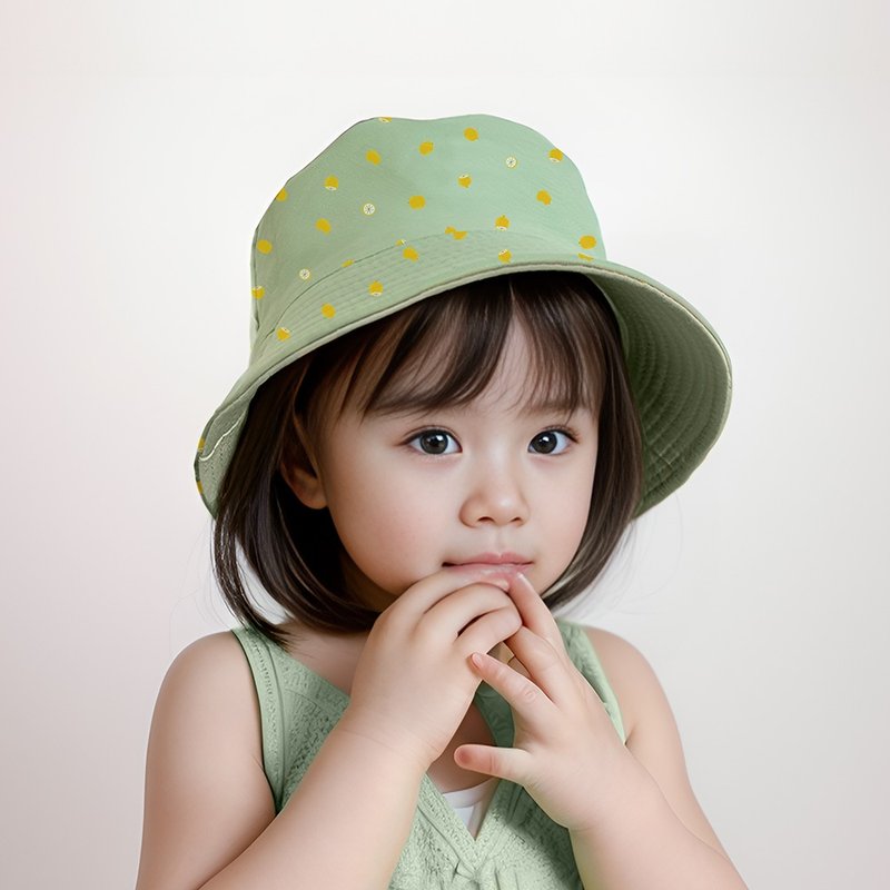 Beirou UPF50+ breathable sunshade bucket hat-Lemon - หมวก - เส้นใยสังเคราะห์ สีเขียว