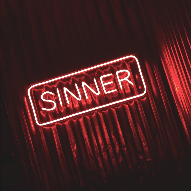 SINNER LED Neon Sign for Home Office Party Wall Bar Wedding Birthday Holiday - โคมไฟ - อะคริลิค สีใส