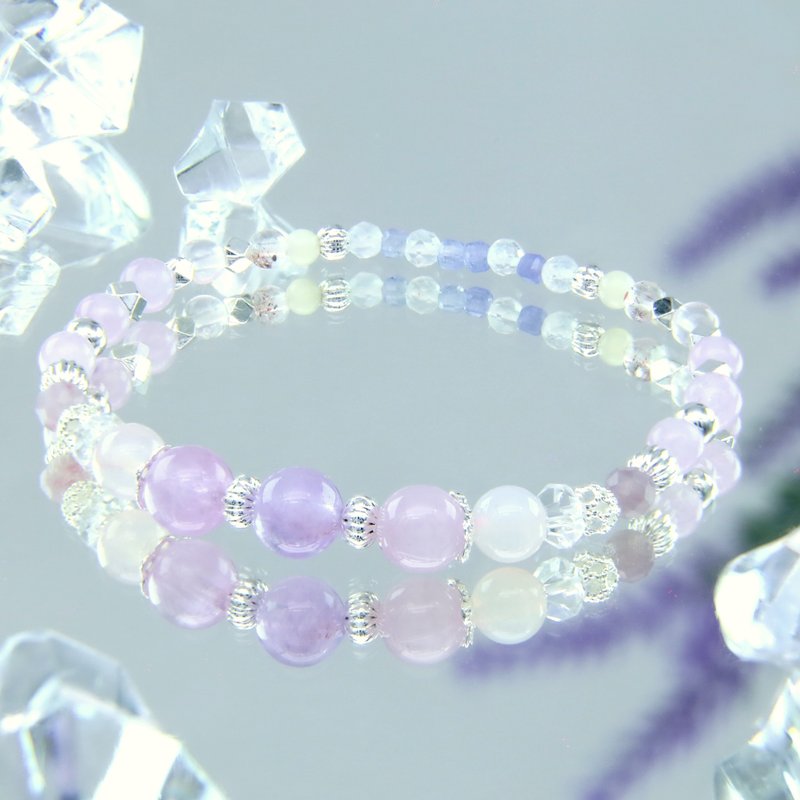 Aster | The gentle energy that relieves anxiety corresponds to the heart chakra. Valentine’s Day gift for girls. - Bracelets - Crystal Purple