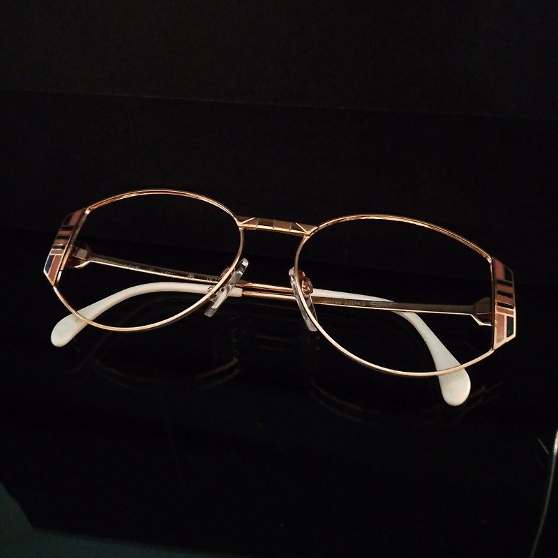 Monroe Optical Shop / Austria 80s Antique Eyeglasses Frame M04 vintage - Glasses & Frames - Precious Metals Gold