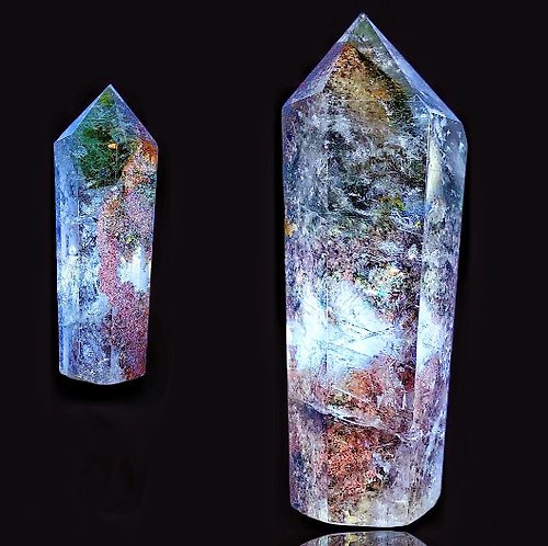 OLINA DESIGN歐林娜設計 OLINA DESIGN天然彩虹光 彩幽靈水晶柱 能量發射器帶金字塔幽靈柱