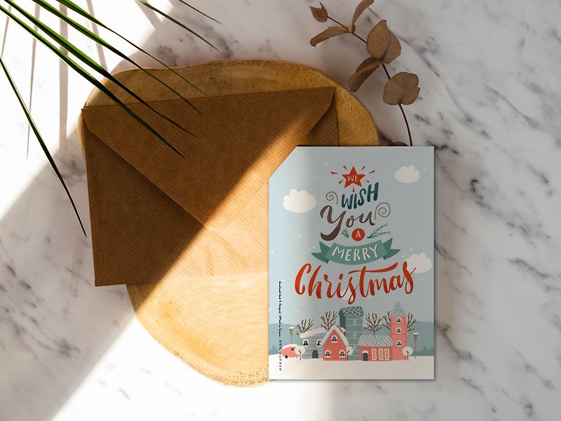 Christmas card_Snow season Christmas [CM18032] Rococo strawberry WELKIN handmade postcard - การ์ด/โปสการ์ด - กระดาษ 