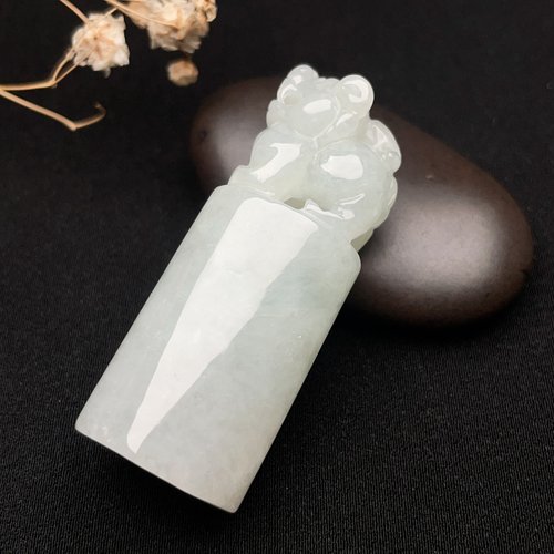 瓔珞珠寶盒 E.L.Jewelry Box 冰糯綠翡翠貔貅印章 | 天然緬甸玉翡翠A貨