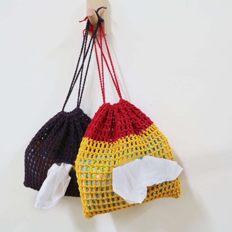 Material bag Horizontal/straight basket empty woven face paper cover two types/ small woven objects/ woven material bag - เย็บปัก/ถักทอ/ใยขนแกะ - ผ้าฝ้าย/ผ้าลินิน หลากหลายสี