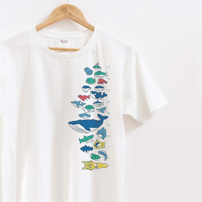 Aquarium Tシャツ - T 恤 - 棉．麻 白色