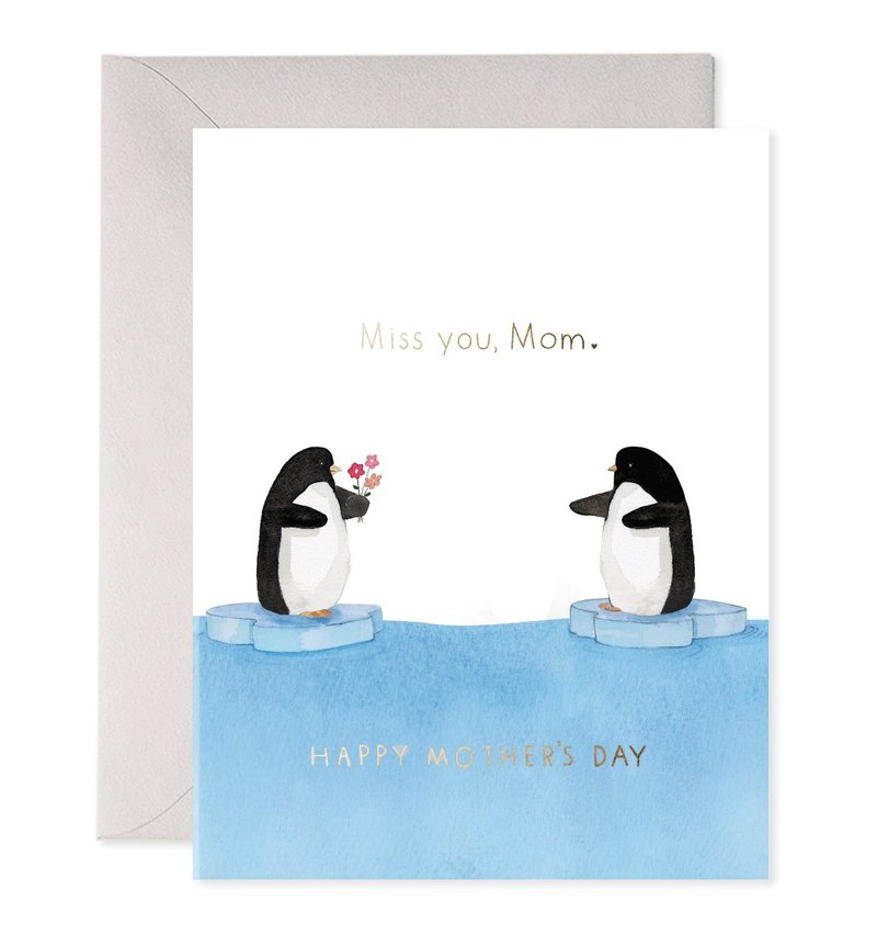 Cute penguin mother's day card - การ์ด/โปสการ์ด - กระดาษ 