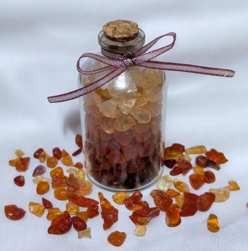 Fire Opal wishing bottle - ของวางตกแต่ง - เครื่องประดับพลอย สีแดง