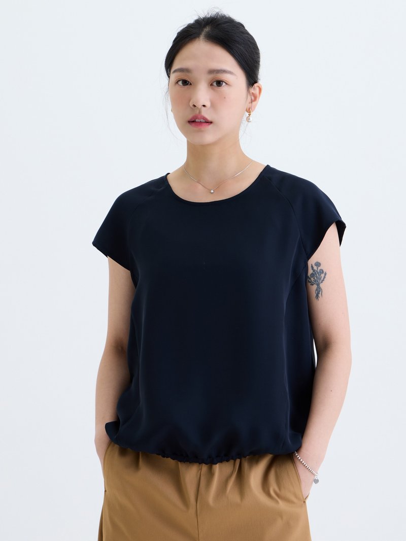 Daily Lachlan cut-sleeve top-Wildberry - Women's T-Shirts - Other Man-Made Fibers Blue