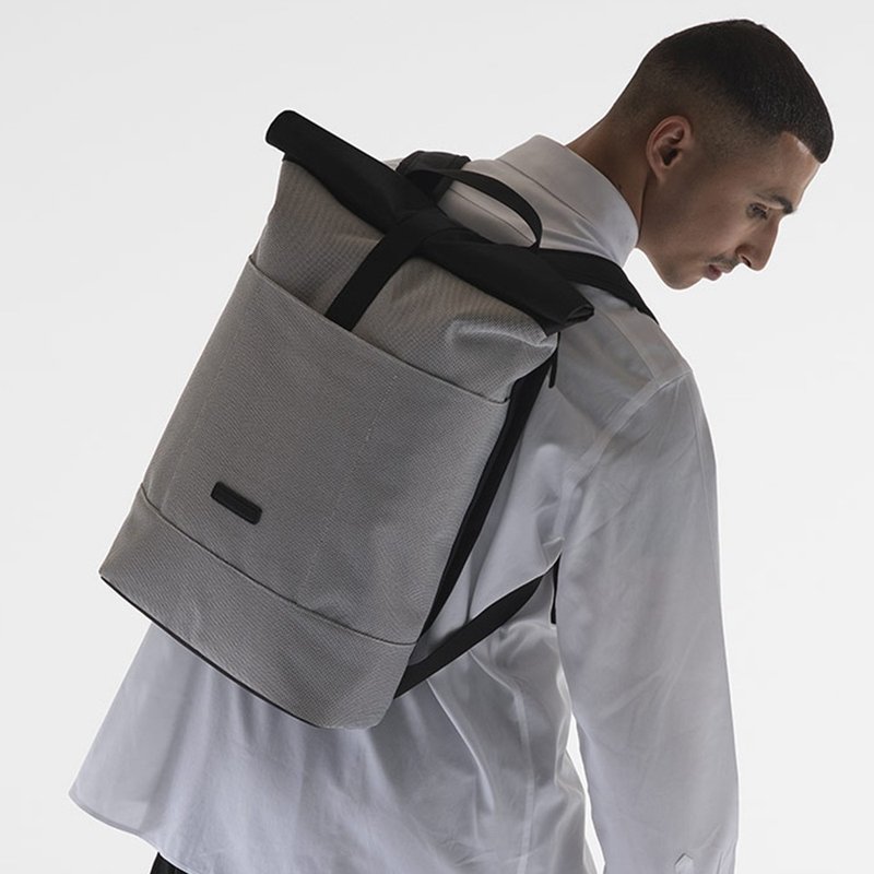 Hajo Medium Neural Series Backpack (White) - กระเป๋าเป้สะพายหลัง - วัสดุอีโค ขาว